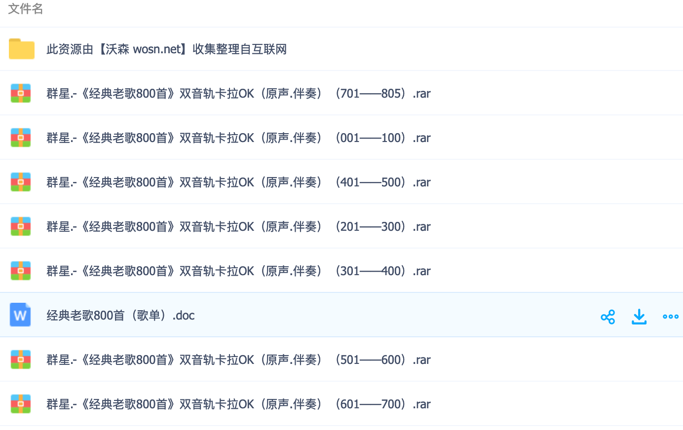 百度网盘资源分享:800 首经典老歌 双音轨卡拉 OK 附歌单(转载)
